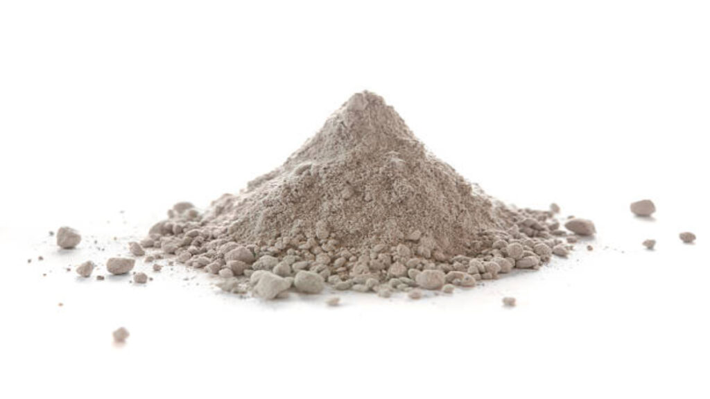 Concreto refractario en polvo gris granulado