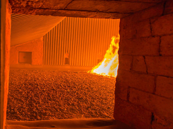 Cámara de combustión de un horno con fuego directo